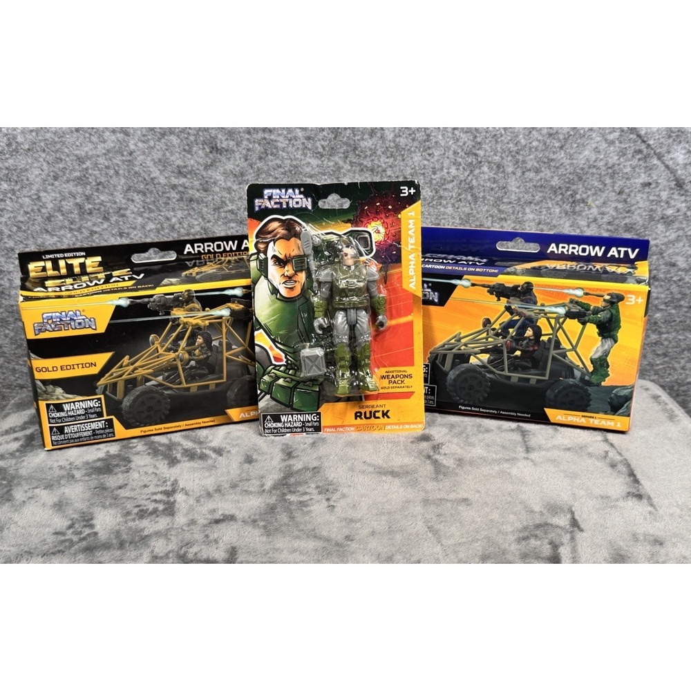 Final‎ Faction Series 1 Alpha Team 1 Arrow ATV x 2 & RUCK Action Figure Lot *New